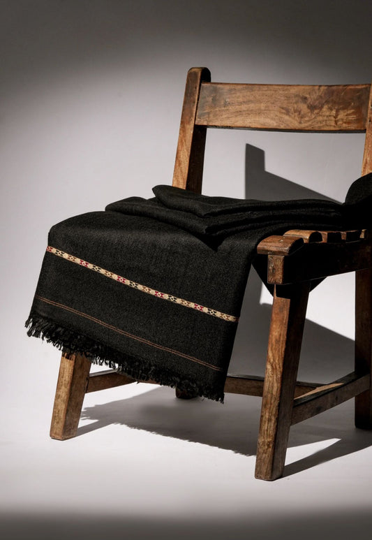 Pure Wool Shawl (Black Elegance